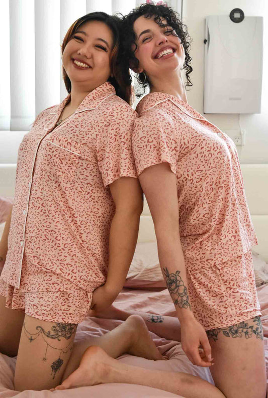 FINAL SALE : DUSTY LEOPARD : Short Pyjama Set (L/XL/2XL)