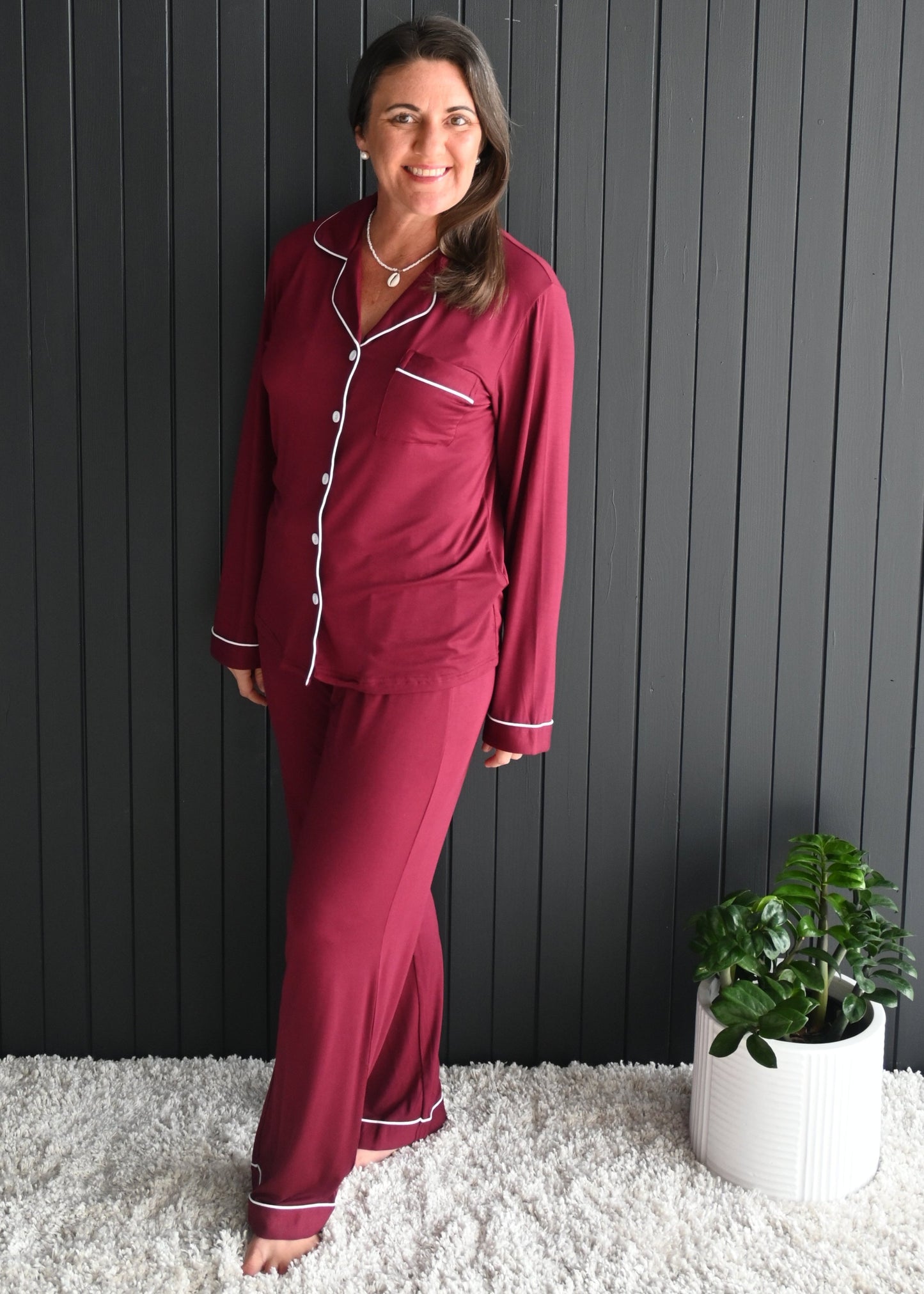 Long Sleeve Buttoned Bamboo PJ's Set - Juliette