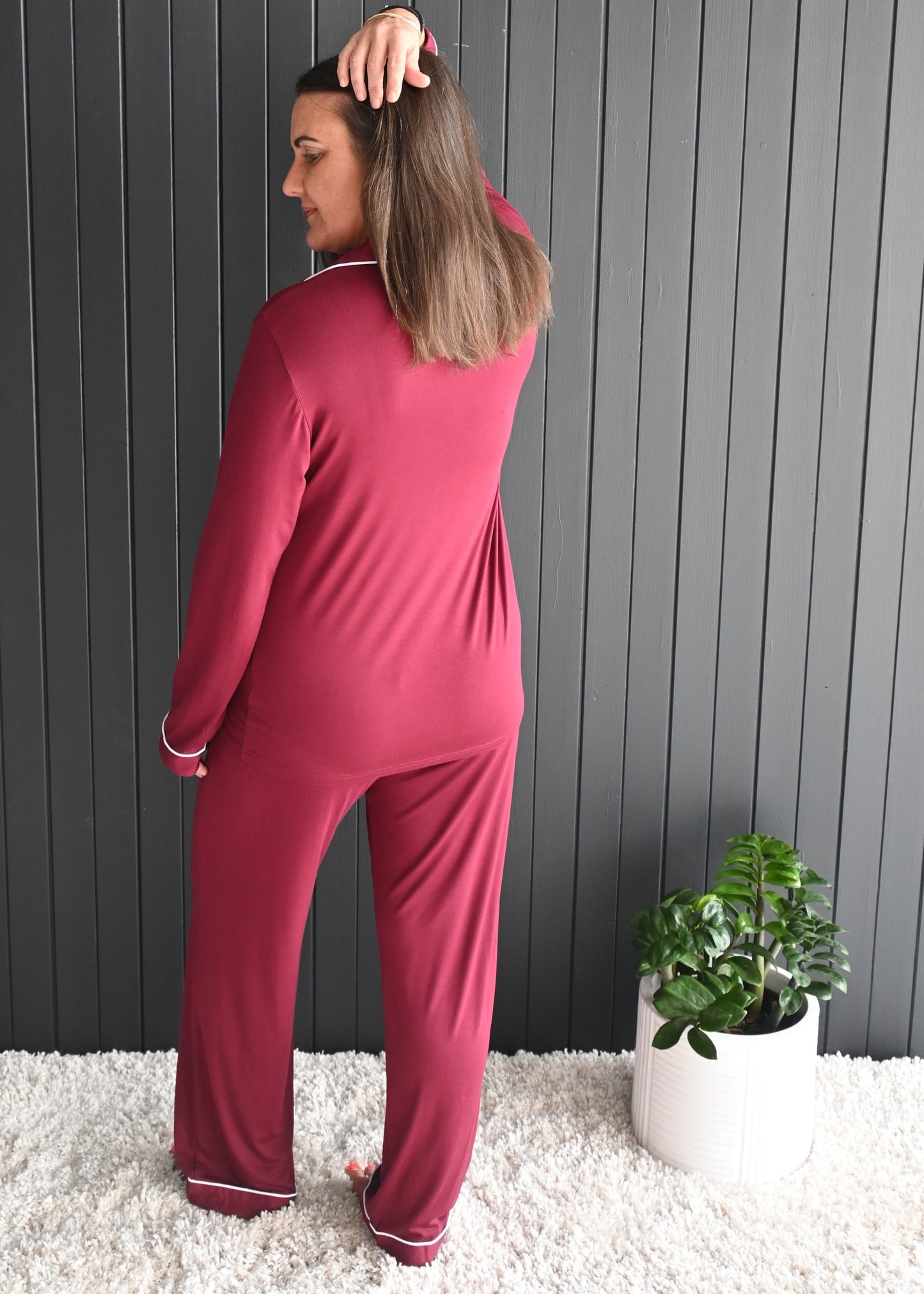 Long Sleeve Buttoned Bamboo PJ's Set - Juliette