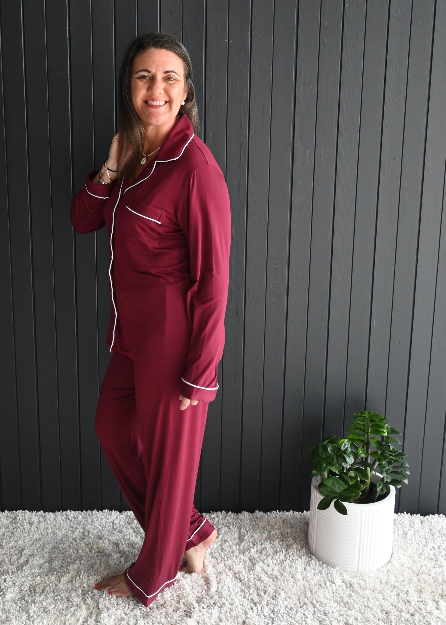 Long Sleeve Buttoned Bamboo PJ's Set - Juliette