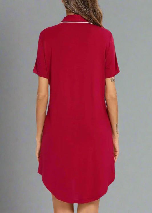 Short Sleeve Nightie - Red