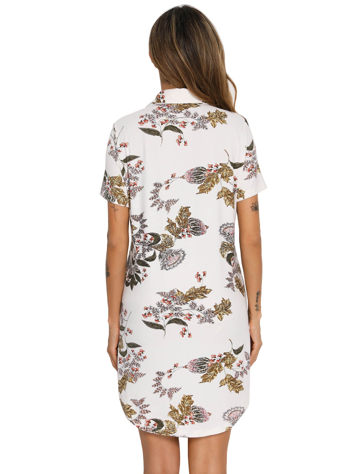 S/M/XL : FINAL SALE : Short Sleeve Nightie - Maple White