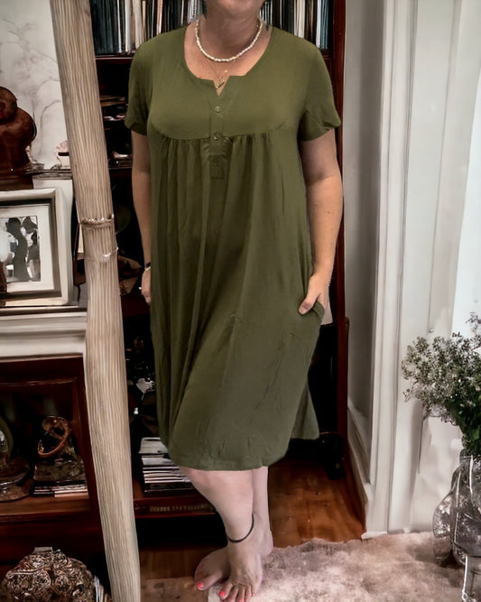 FINAL SALE : Green Bamboo Dress (XL)