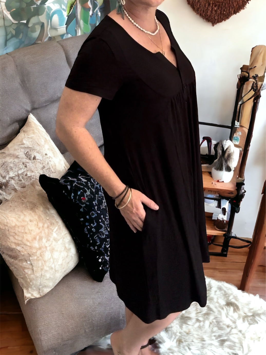 Black Bamboo Dress
