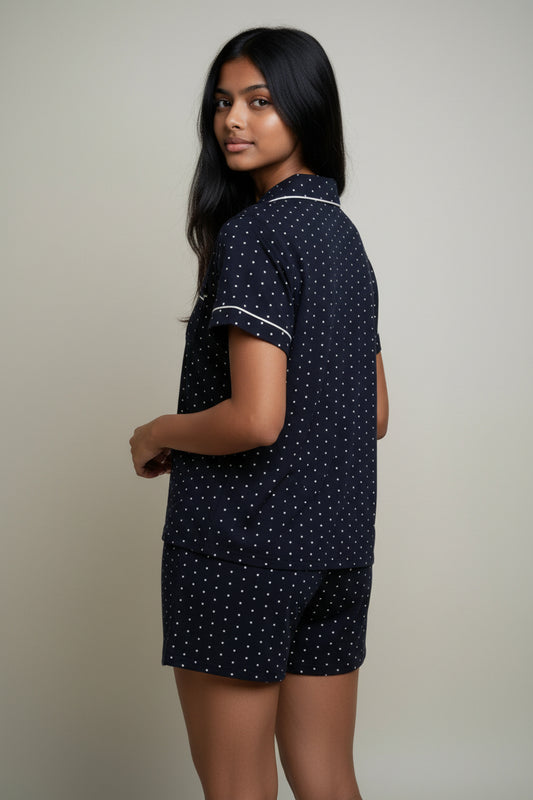 Navy Bamboo Short PJ Set β Dorothy