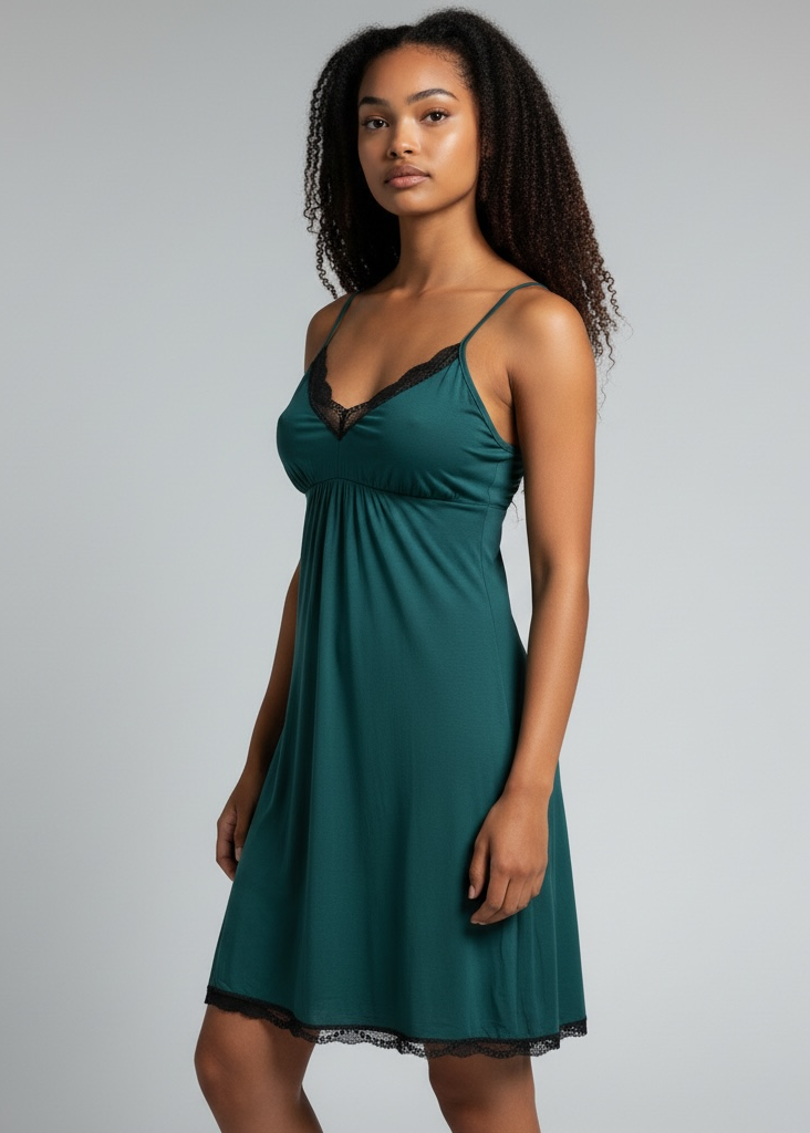 Green Bamboo Cami Slip Nightie – Paula