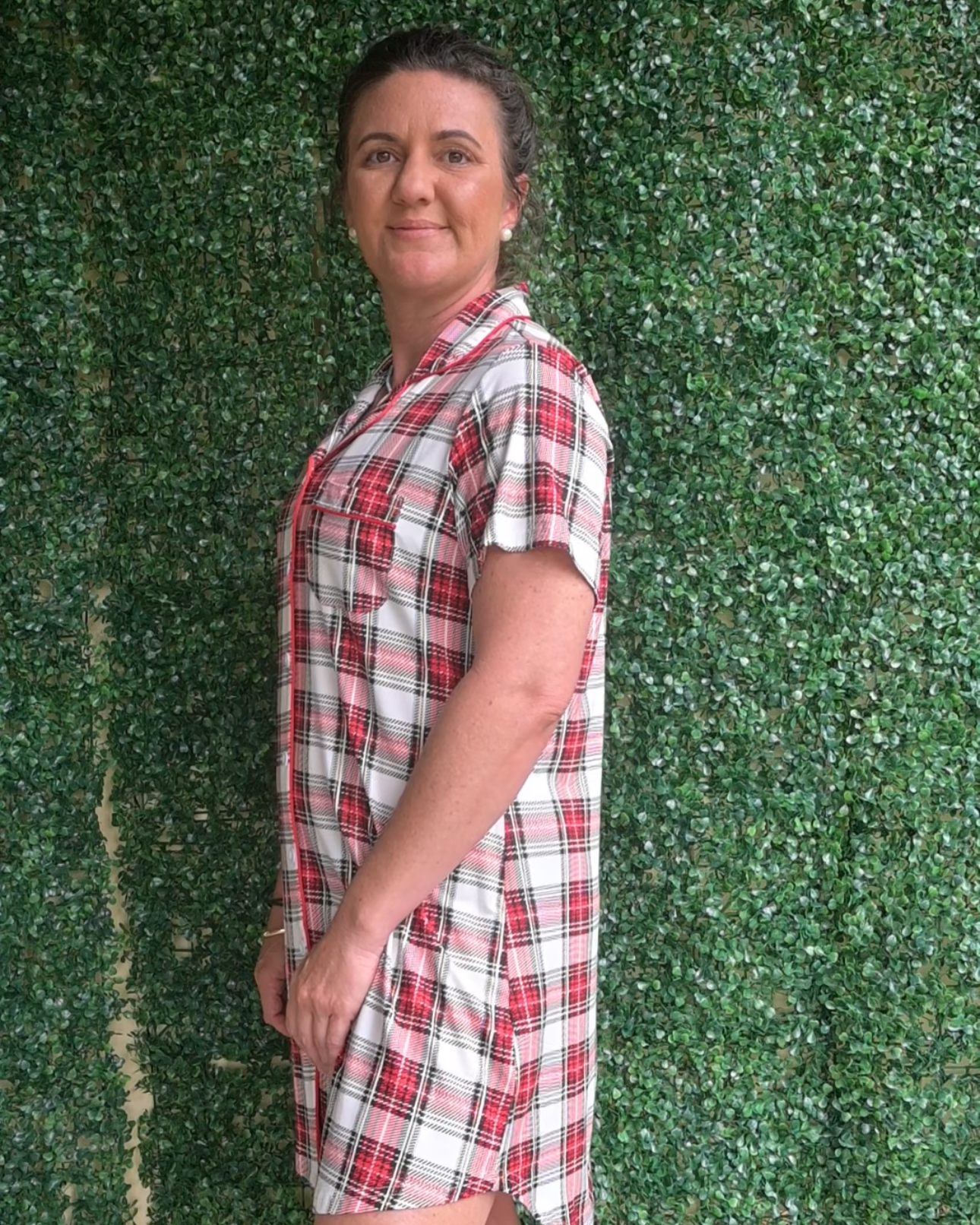 Short Sleeve Nightie - Plaid