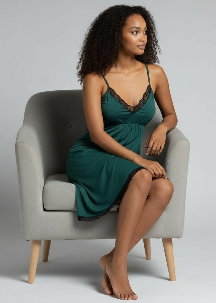 Green Bamboo Cami Slip Nightie – Paula