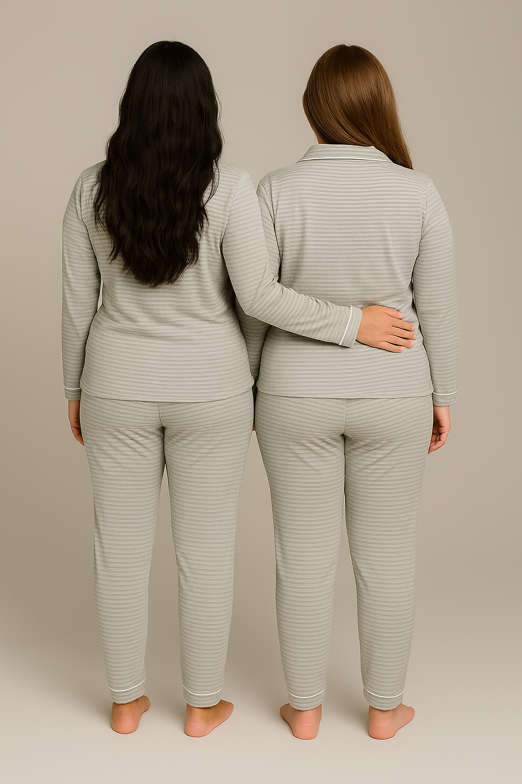 Danielle Stripe : Long Sleeve Buttoned Bamboo PJ's Set