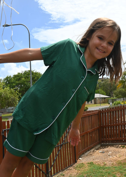 Emerald Green Bamboo Sleeps Kids PJs – The Myka Set
