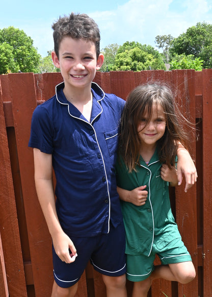 Emerald Green Bamboo Sleeps Kids PJs – The Myka Set