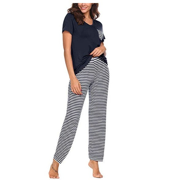 T-Shirt & Long Pant Bamboo PJ Set : Black or Navy