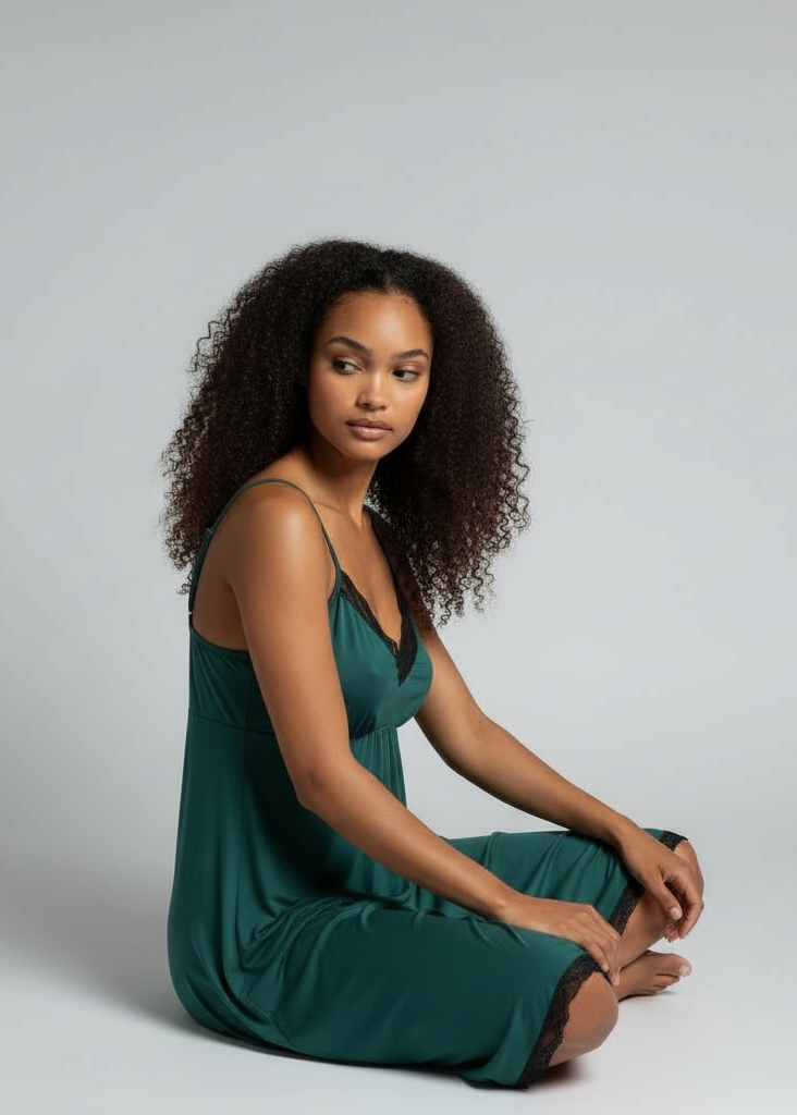 Green Bamboo Cami Slip Nightie – Paula