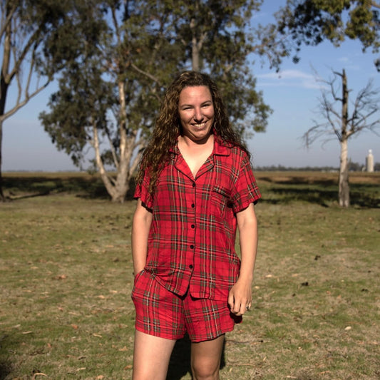 RED PLAID : Short Pyjama Set