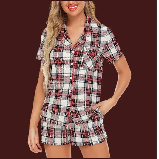 ARRIVING MID OCTOBER : PLAID : Short Pyjama Set