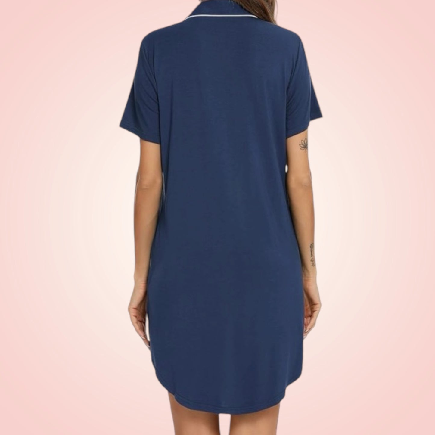 Short Sleeve Nightie - Cyan BLue