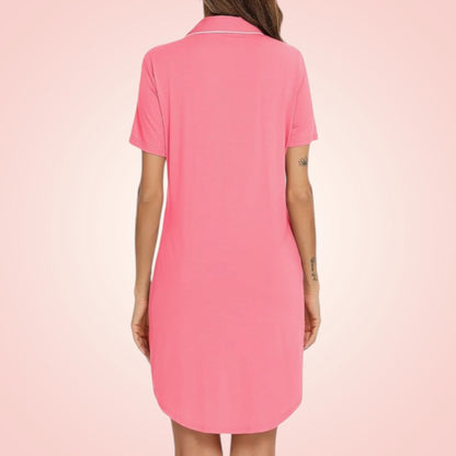 Short Sleeve Nightie - Riley Coral