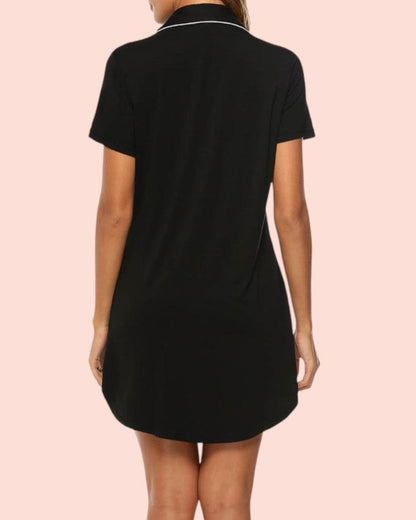 Short Sleeve Nightie - Black