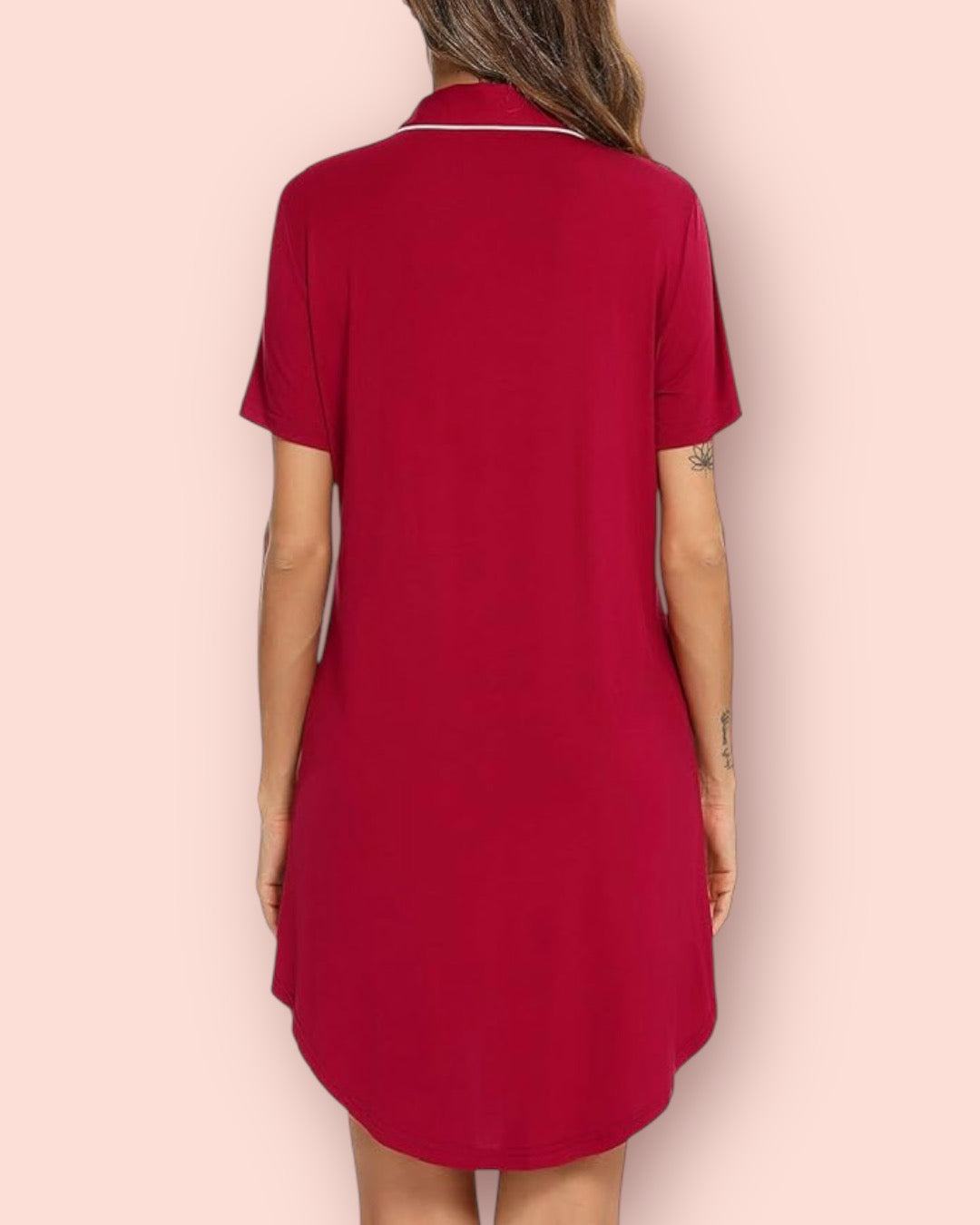 Short Sleeve Nightie - Red