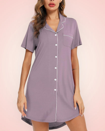 Short Sleeve Nightie - Lavender