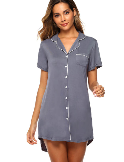 Short Sleeve Nightie - Grey