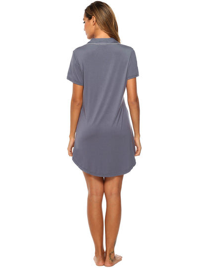 Short Sleeve Nightie - Grey