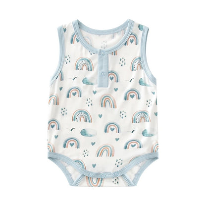 FINAL SALE : Summer Bamboo Baby Rompers : Rainbows