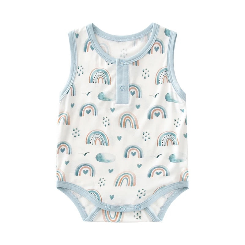 Summer Bamboo Baby Rompers : Rainbows