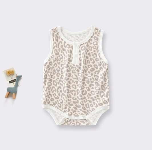 Summer Bamboo Baby Rompers : Leopard