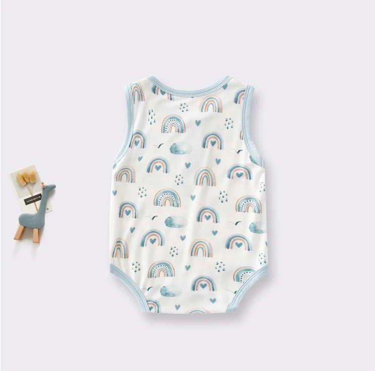 Summer Bamboo Baby Rompers : Rainbows