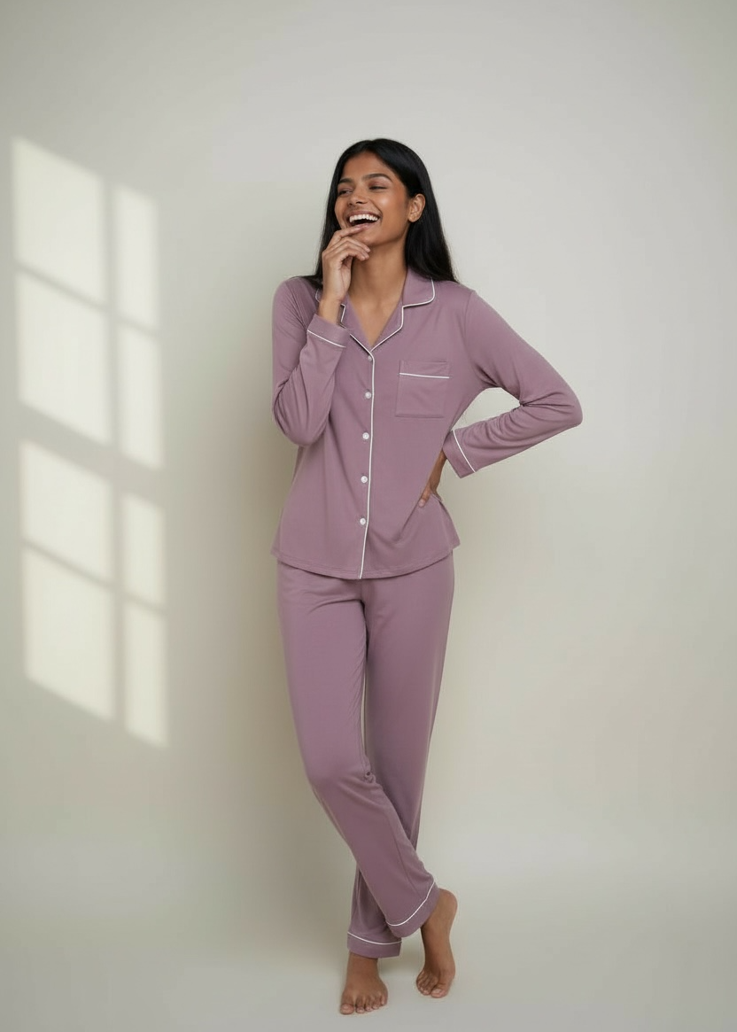 Lavender Long Sleeve Bamboo PJ Set – Lila