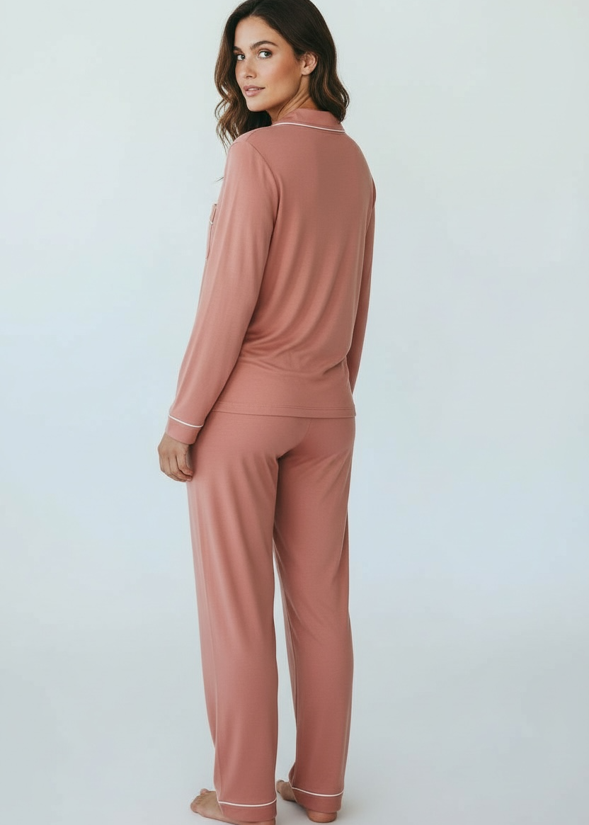 Cinnamon Pink Long Sleeve Bamboo PJ Set – Georgia