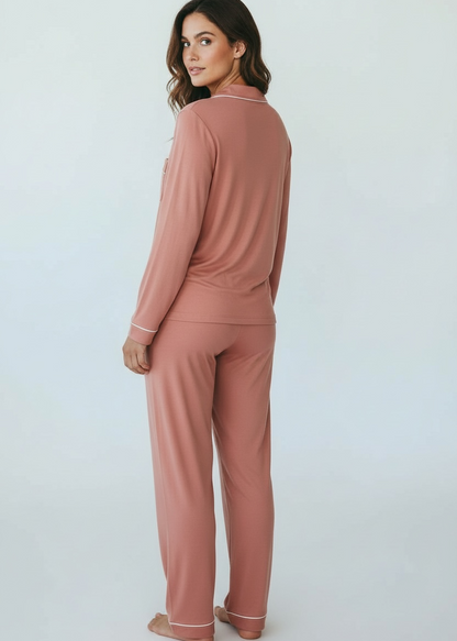 Cinnamon Pink Long Sleeve Bamboo PJ Set – Georgia