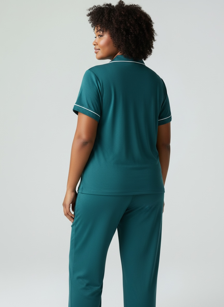 Short Sleeve with Long Pant Pyjama Set : Esme Green