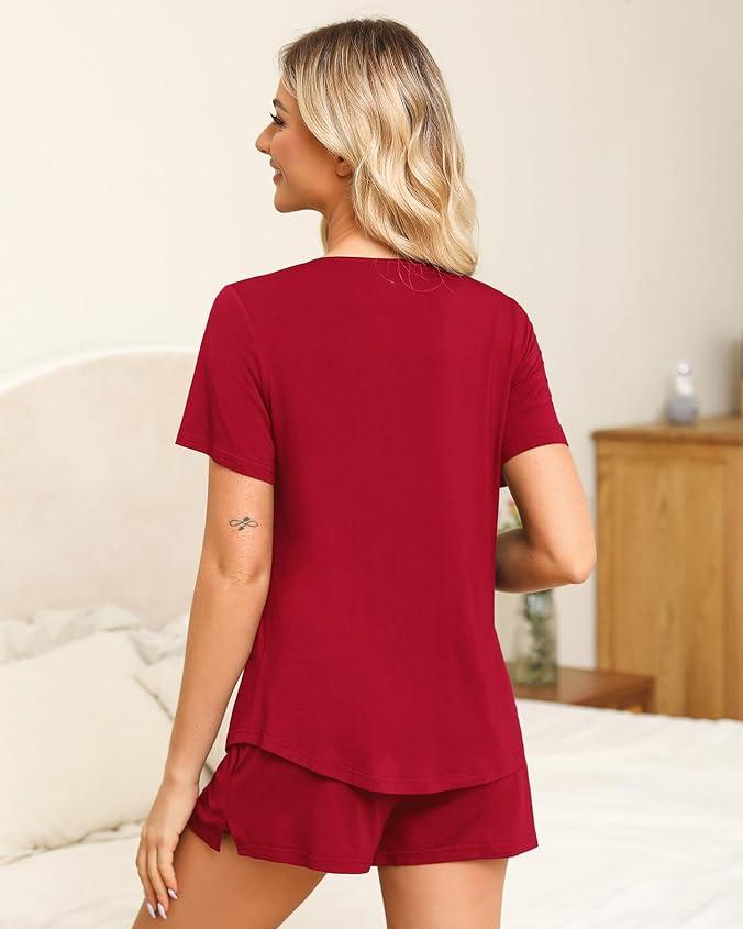 FINAL SALE : Red : V-Neck Pyjama Set