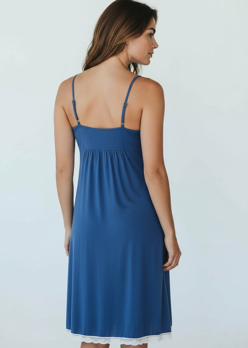 Bamboo Cami Slip Nightie - Blue
