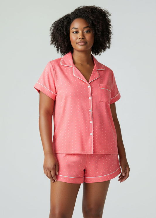 Coral Pink Bamboo Short Pyjama Set – Sophie