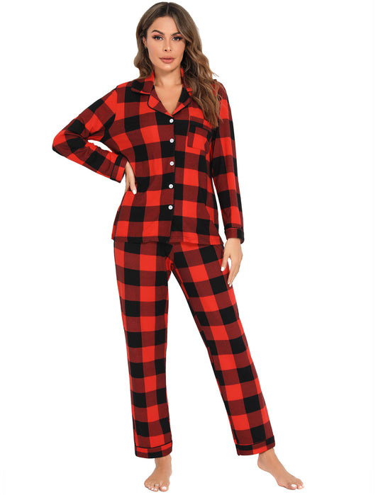 FINAL SALE : Long Sleeve Buttoned Bamboo PJ's Set - Willow